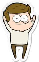 sticker of a cartoon happy man png