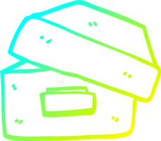 cold gradient line drawing of a cartoon old filing box png