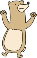 hand drawn quirky cartoon bear png