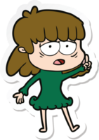 sticker van een cartoon vermoeide vrouw png