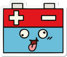 sticker of a cute cartoon car battery png