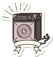 sticker of a tattoo style guitar amplifier png