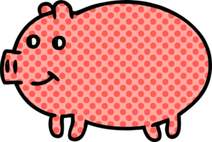 comic book style cartoon of a pig png