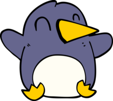 pinguino di natale di doodle del fumetto png