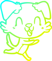 frio gradiente linha desenhando do uma rindo desenho animado cachorro png