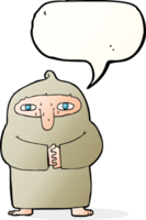 cartoon monk in robe with speech bubble png