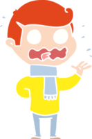 flat color style cartoon man totally stressed out png