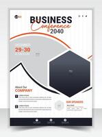 Corporate business conference flyer or brochure, poster, design template vector