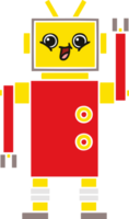 flat color retro cartoon of a robot png