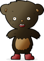 cartoon black bear cub png