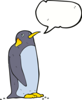 pingouin de dessin animé avec bulle de dialogue png