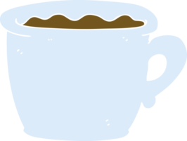 flat color illustration of old coffee cup png