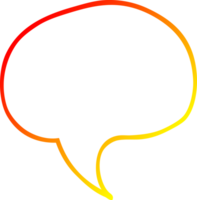 warm gradient line drawing of a cartoon speech bubble png