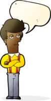 cartoon bored man with speech bubble png