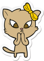 sticker of a cartoon cat png