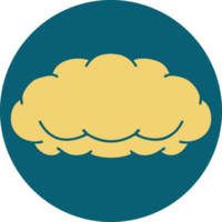 iconic tattoo style image of a grey cloud png