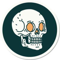 sticker of tattoo in traditional style of a skull png