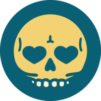 imagen icónica de estilo tatuaje de una calavera png