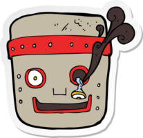 sticker van een cartoon robothoofd png