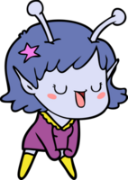 happy alien girl cartoon png