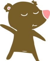 happy flat color style cartoon bear png