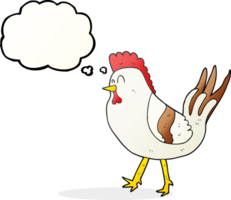 main tiré pensée bulle dessin animé poulet png