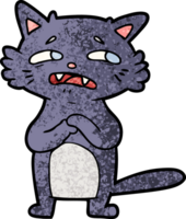 worried cartoon cat png