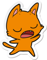 pegatina de una caricatura de gato parlante png