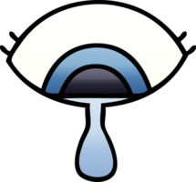 gradient shaded cartoon of a crying eye png