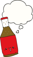 cartoon beer bottle with thought bubble png