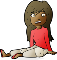 cartoon girl sitting on floor png