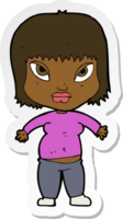 sticker of a cartoon overweight woman png