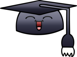 gradient shaded cartoon of a graduation hat png