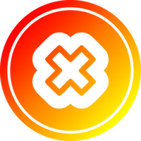 Multiplikation Zeichen kreisförmig Symbol mit warm Gradient Fertig png