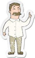 Retro-Distressed-Aufkleber eines Cartoon-Mannes mit Schnurrbart png