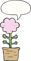 carino cartone animato fiore con discorso bolla png