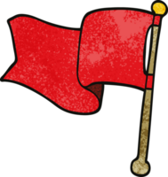 dessin animé doodle drapeau rouge png