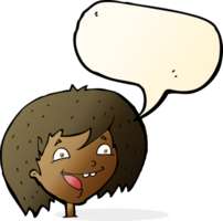 cartoon happy girl with speech bubble png