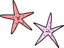 cartoon doodle star fish png