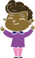 happy flat color style cartoon man png