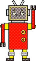 comico libro stile cartone animato di un' robot png