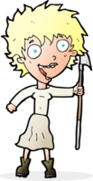 cartoon crazy woman with spear png