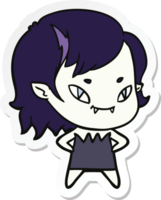 sticker of a cartoon friendly vampire girl png