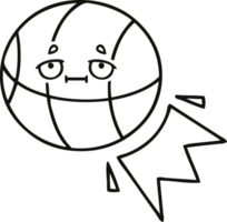 line drawing cartoon of a basketball png