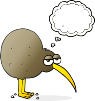 hand drawn thought bubble cartoon kiwi png