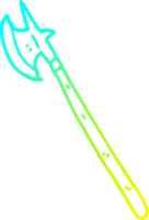 cold gradient line drawing of a cartoon medieval weapon png