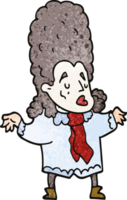 cartoon doodle man in pruik png