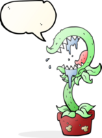 mano disegnato discorso bolla cartone animato carnivoro pianta png