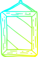 cold gradient line drawing of a cartoon mirror png