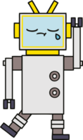 linda dibujos animados de un llorando robot png